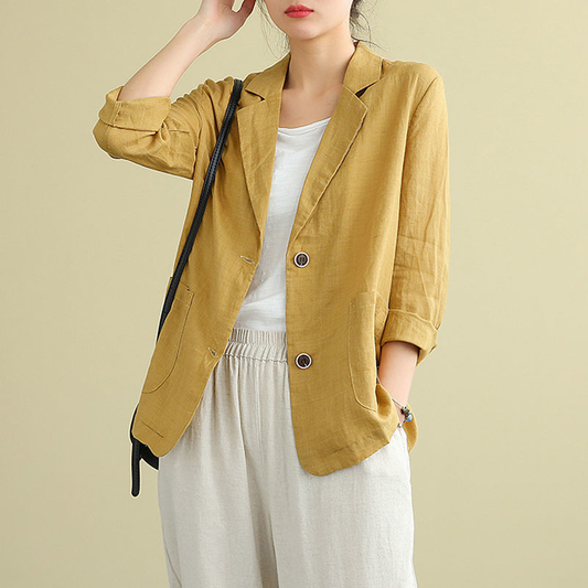 Allegra | Transitional Breathable Linen Tailoring Blazer