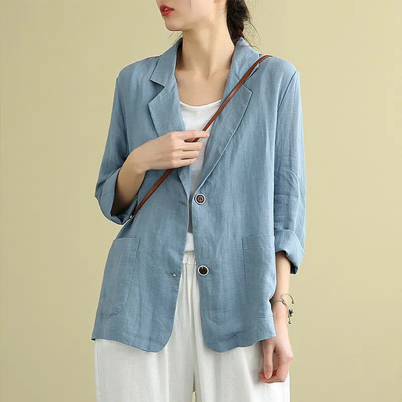 Allegra | Transitional Breathable Linen Tailoring Blazer