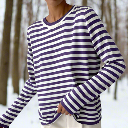 Clarabella | Weekend Striped Long-Sleeve Silhouette Shirt