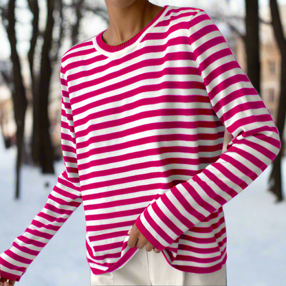 Clarabella | Weekend Striped Long-Sleeve Silhouette Shirt