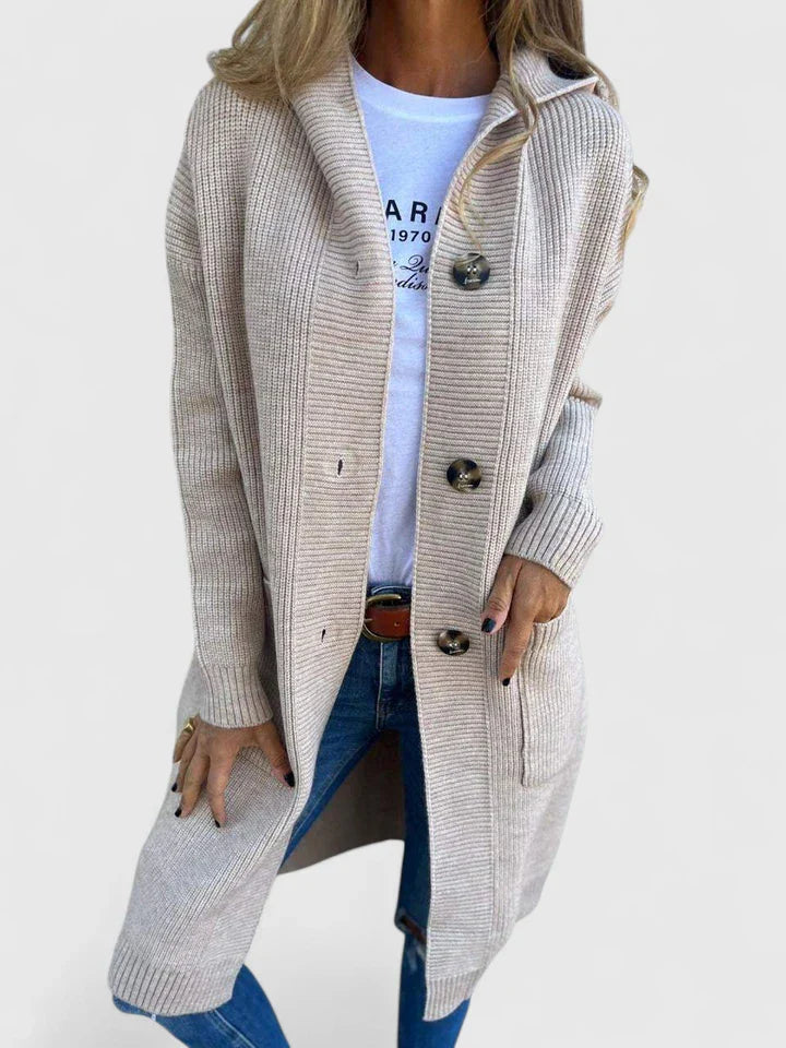 Almafiora | Transitional Wrap-Style Longline Warmth Cardigan