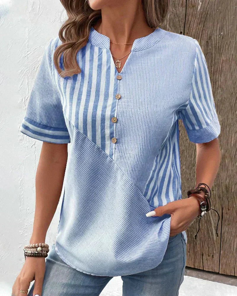 Odette | Airy striped sophistication Finish Blouse