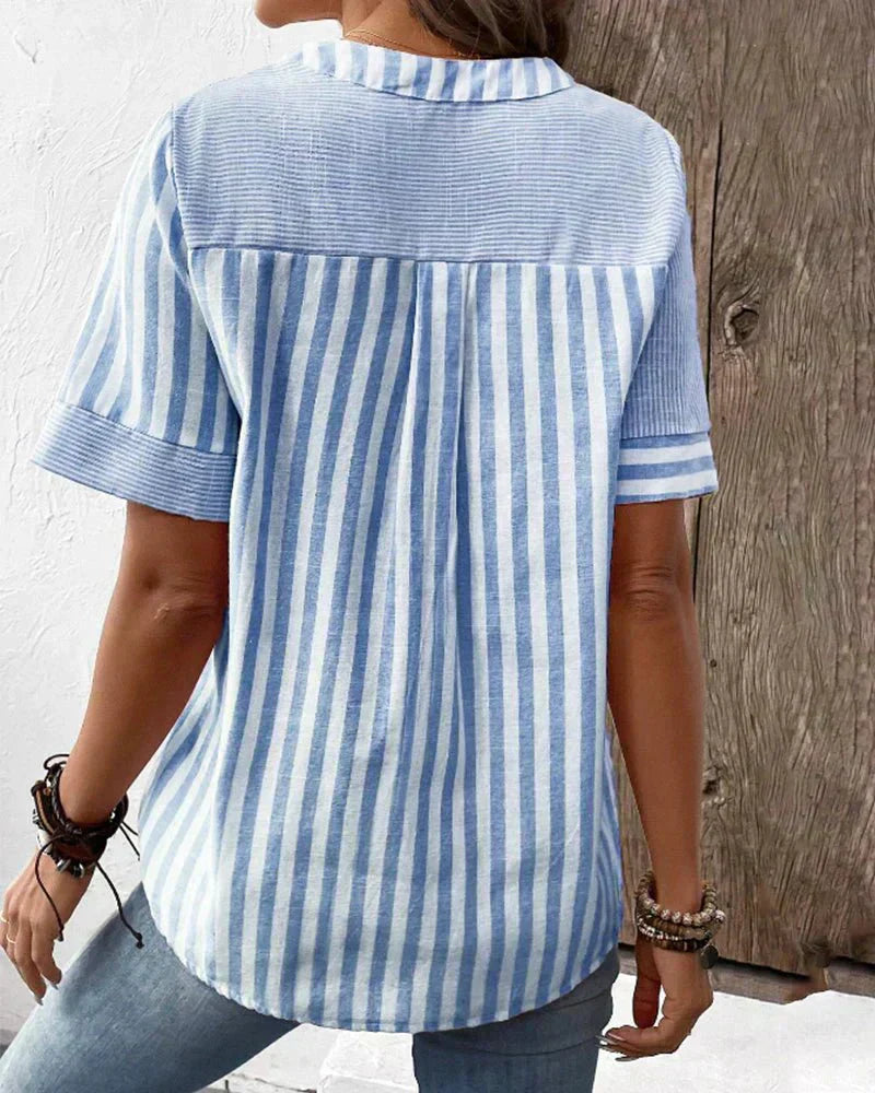 Odette | Airy striped sophistication Finish Blouse