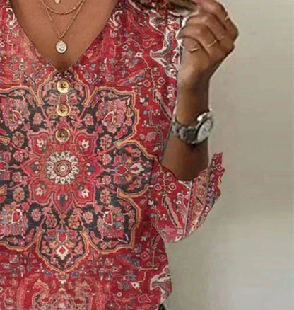 Bruna | Weekend Boho Print Silhouette Blouse