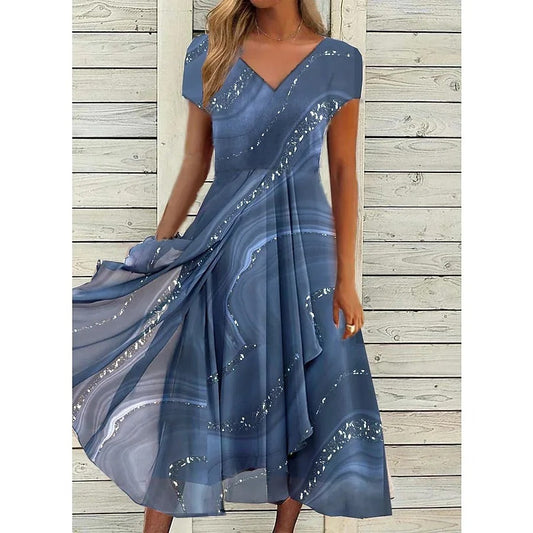 Isa | Getaway Midi V-Neck Flair Dress