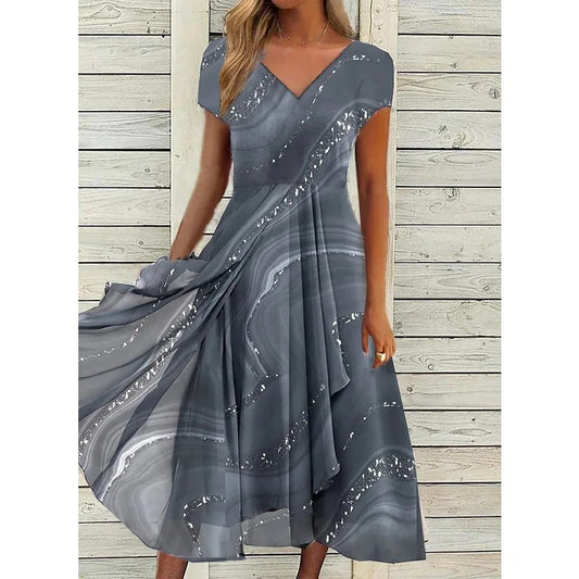 Isa | Getaway Midi V-Neck Flair Dress