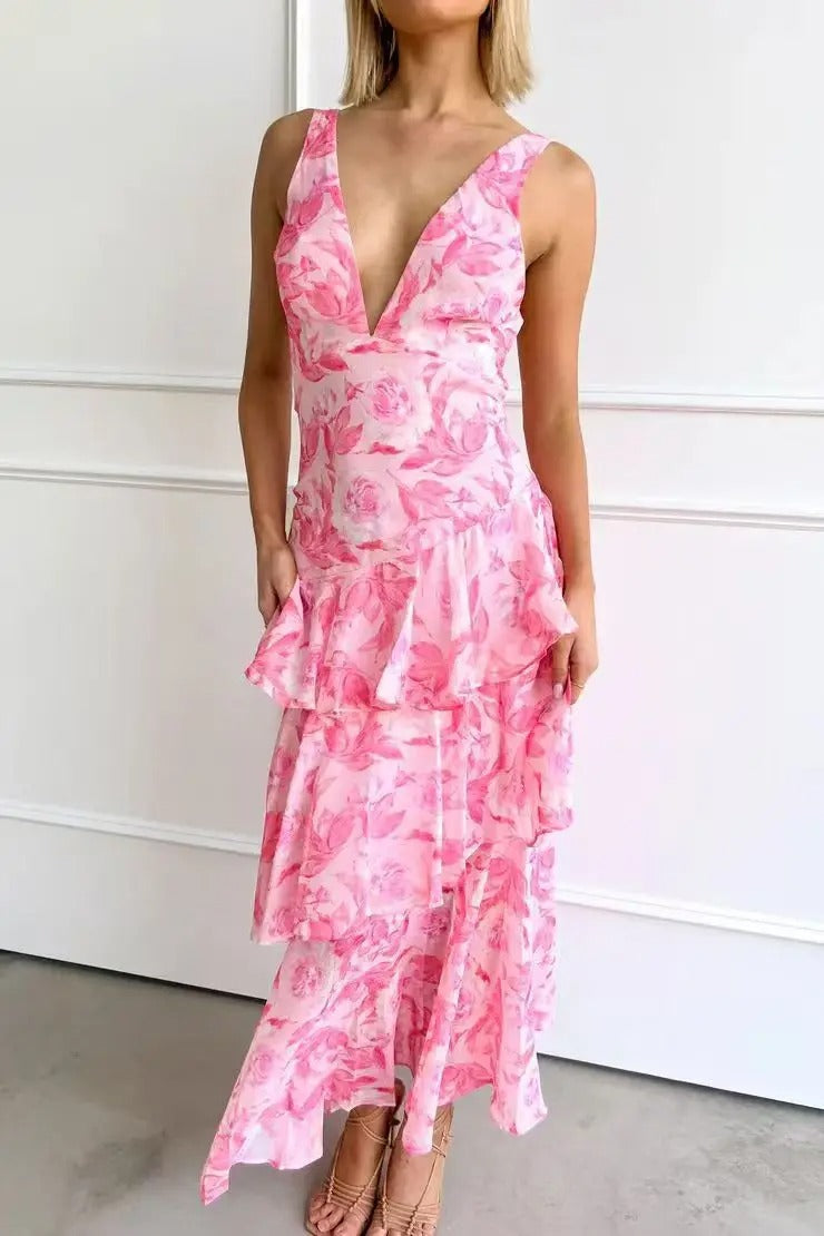Carolina | Weekend Floral Tiered Drape Dress