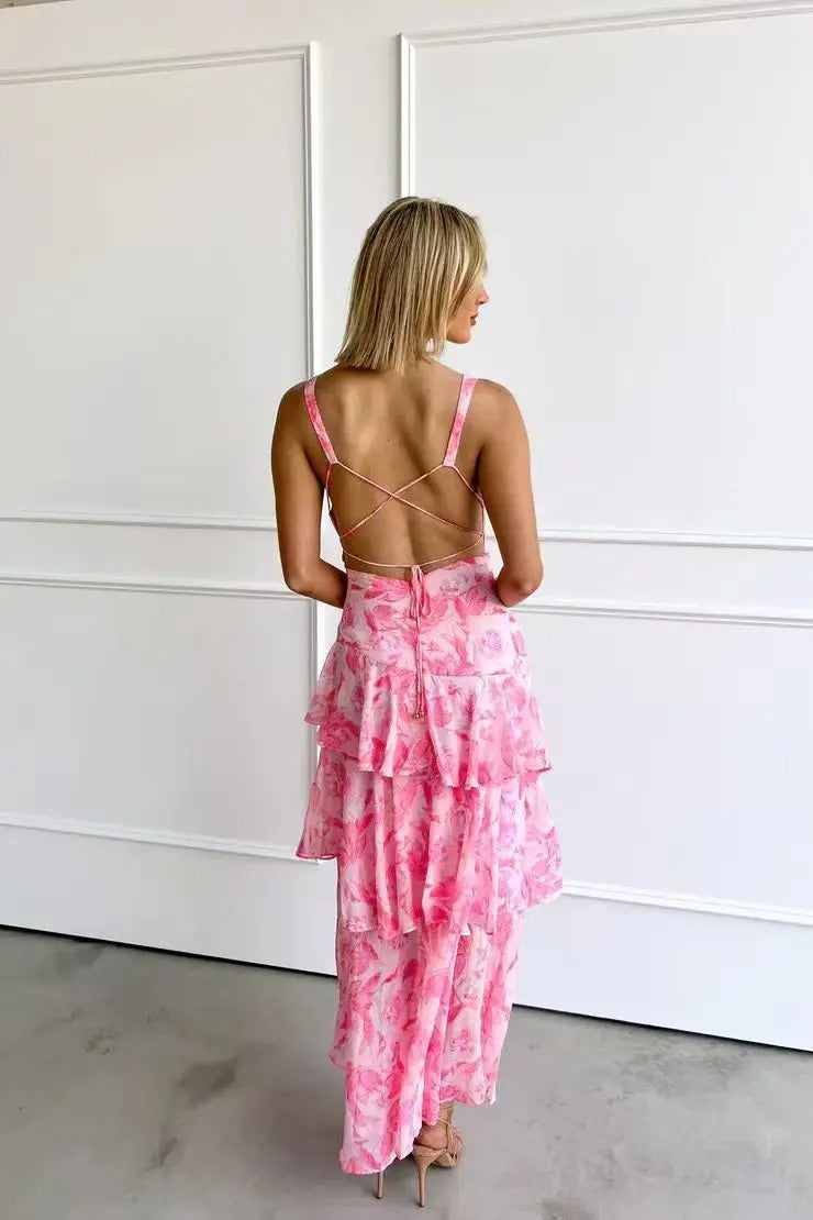 Carolina | Weekend Floral Tiered Drape Dress