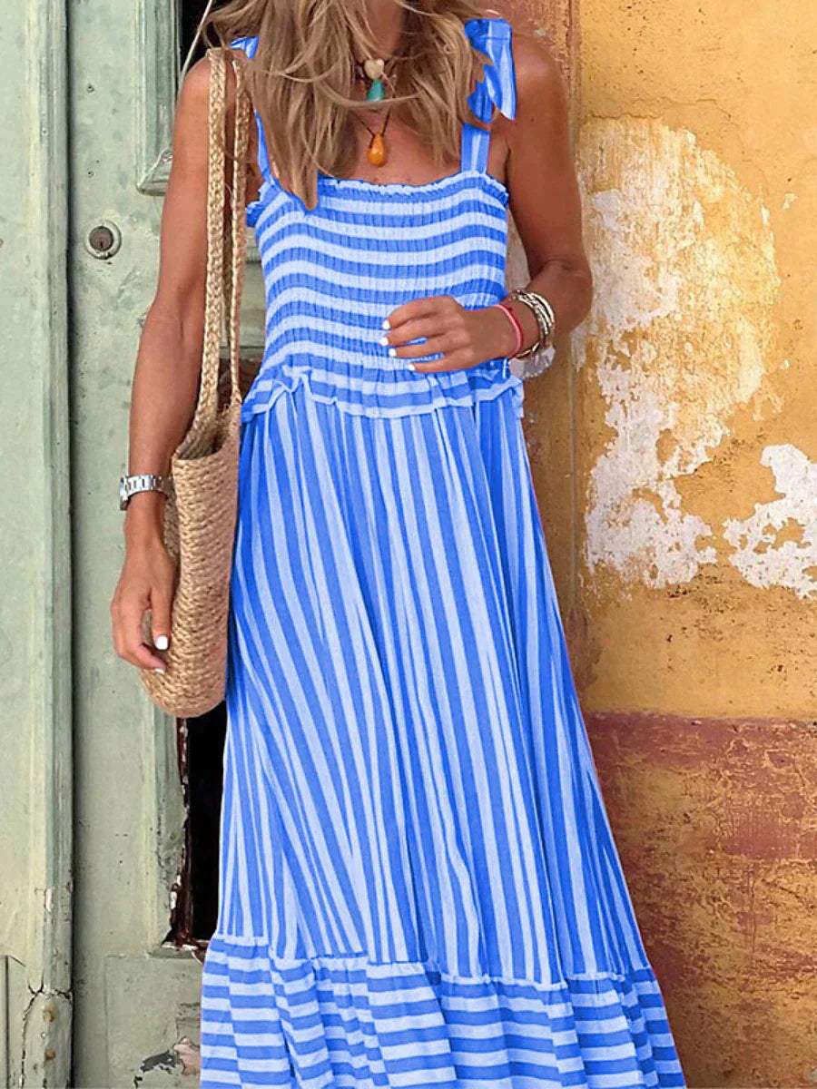 Guerrina | Resort Striped Summer Flair Dress