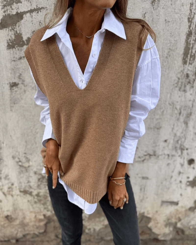 Anzhelika | Cold-Weather V-Neck Warmth Vest
