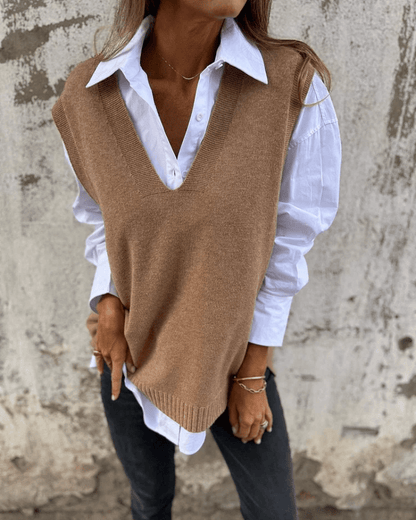Anzhelika | Cold-Weather V-Neck Warmth Vest
