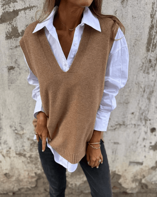 Anzhelika | Cold-Weather V-Neck Warmth Vest