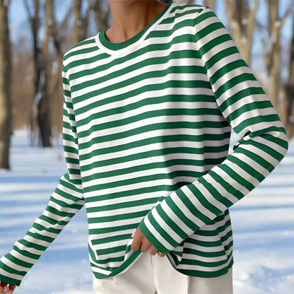 Clarabella | Weekend Striped Long-Sleeve Silhouette Shirt