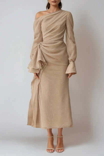 Nadine | Sun-Soaked One-Shoulder Draped Charm Dress