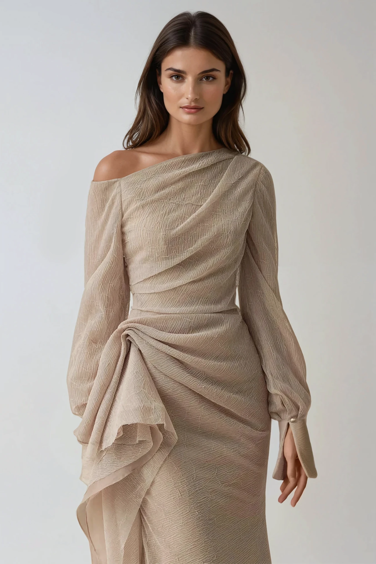 Nadine | Sun-Soaked One-Shoulder Draped Charm Dress