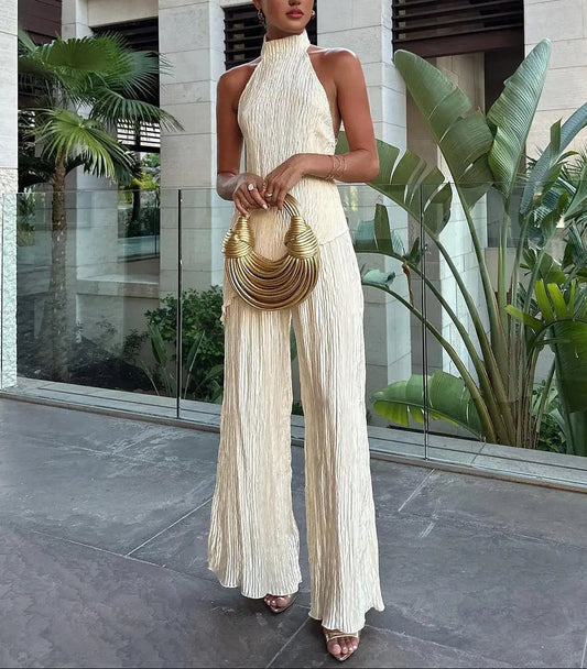 Elodie | Everyday Pleated Halter Ease Set