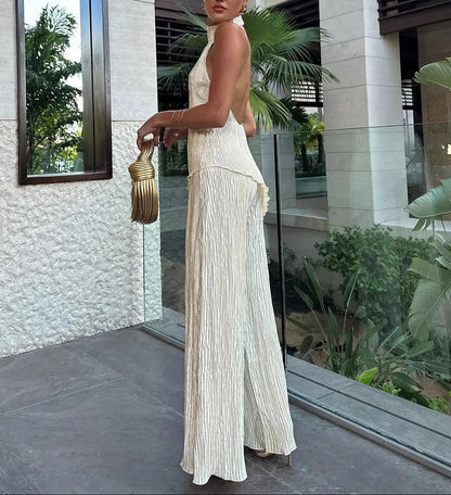 Elodie | Everyday Pleated Halter Ease Set