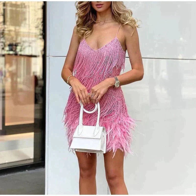 Calla | Coastal Summer Sequin Drape Dress