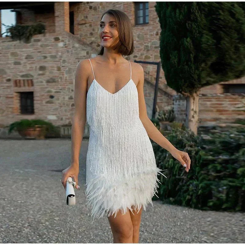 Calla | Coastal Summer Sequin Drape Dress