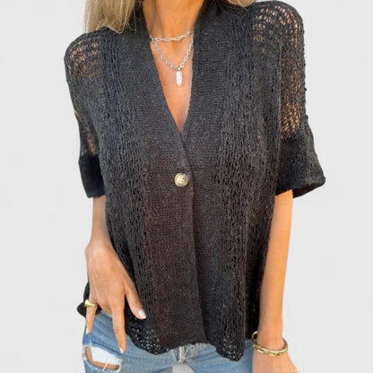 Alevia | Wardrobe-Staple Breathable Open-Knit Silhouette Shirt