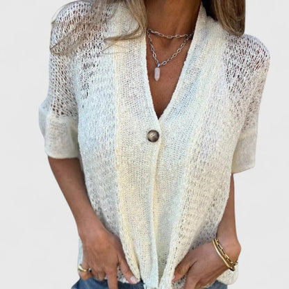 Alevia | Wardrobe-Staple Breathable Open-Knit Silhouette Shirt