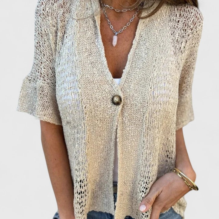 Alevia | Wardrobe-Staple Breathable Open-Knit Silhouette Shirt