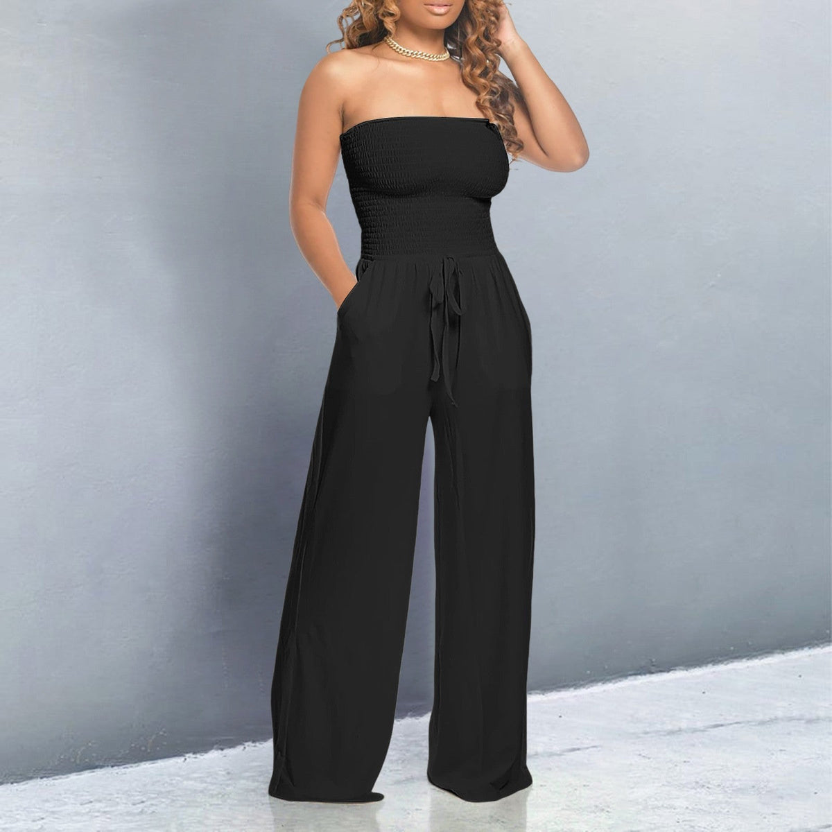 Fortunata | Occasion-Ready Breathable Wide-Leg Fit Jumpsuit