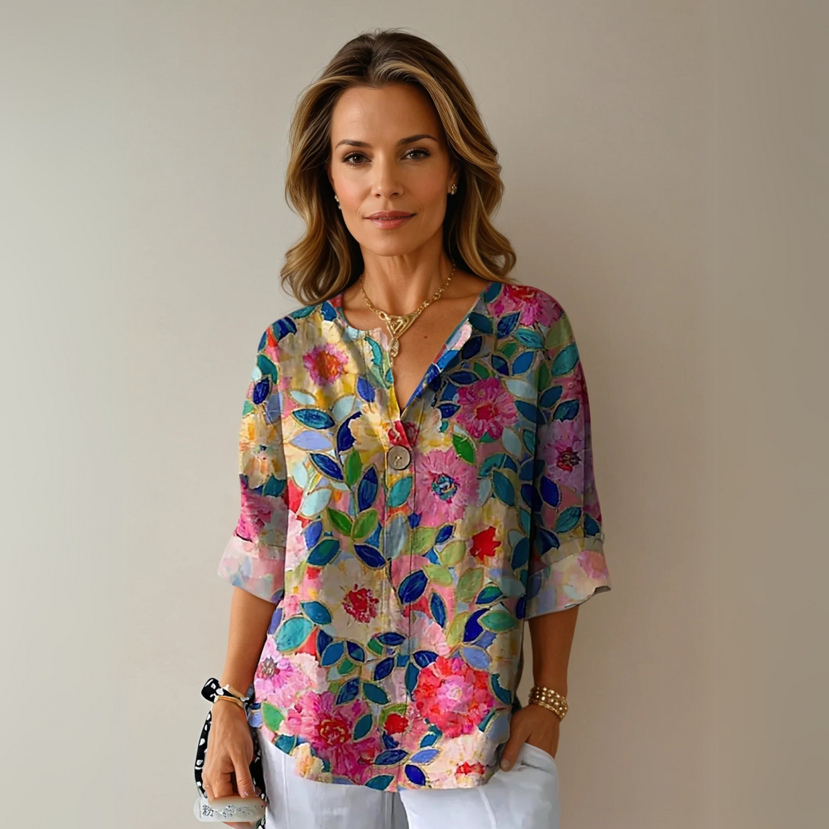 Michela | Feminine Breathable Floral Fit Blouse