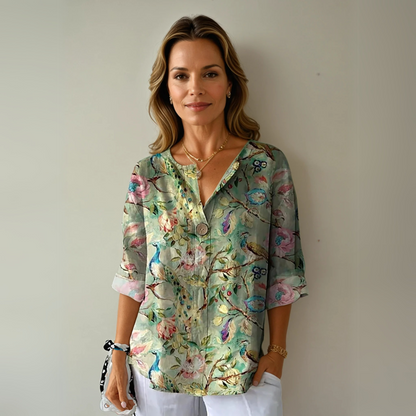 Michela | Feminine Breathable Floral Fit Blouse