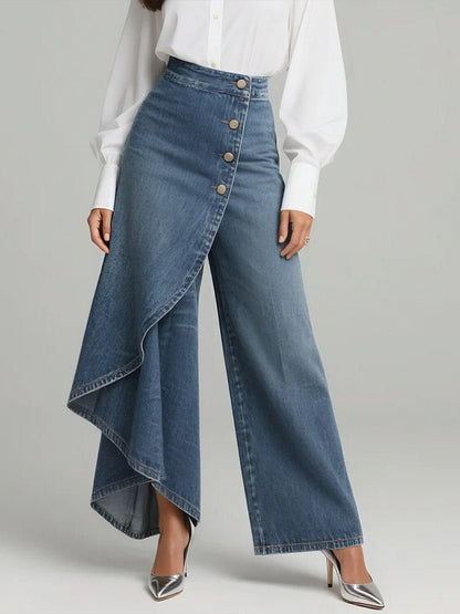 Aldegonda | All-Day Button-Front Wide-Leg Shape Pants