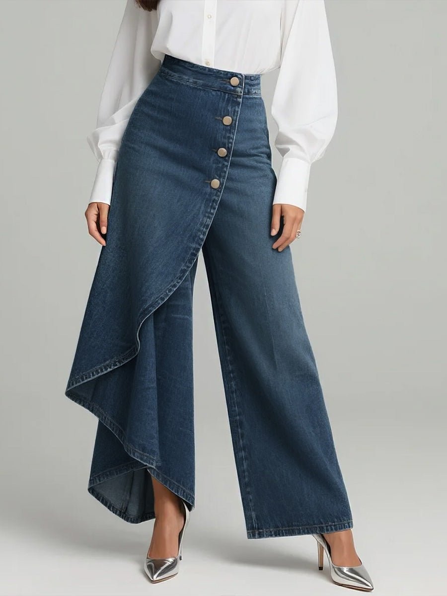 Aldegonda | All-Day Button-Front Wide-Leg Shape Pants