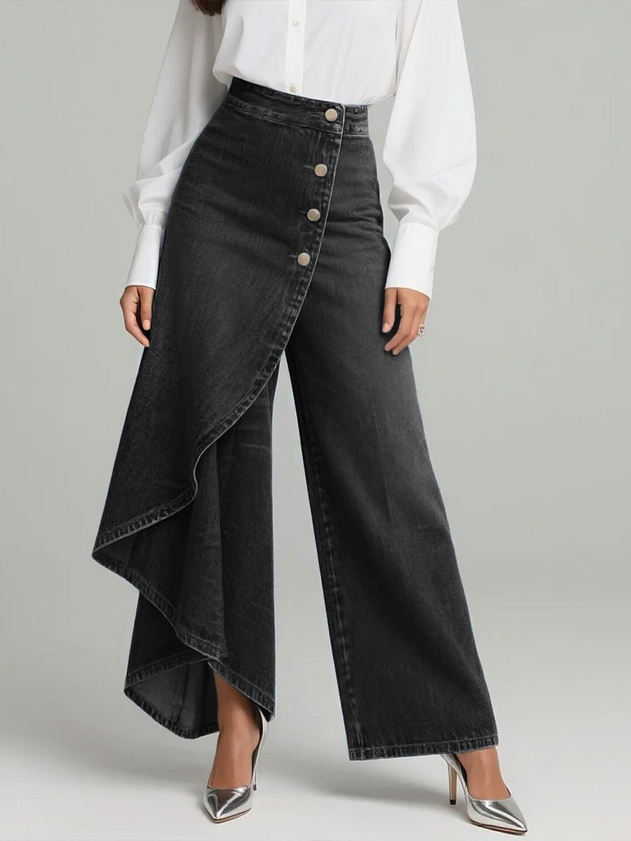 Aldegonda | All-Day Button-Front Wide-Leg Shape Pants