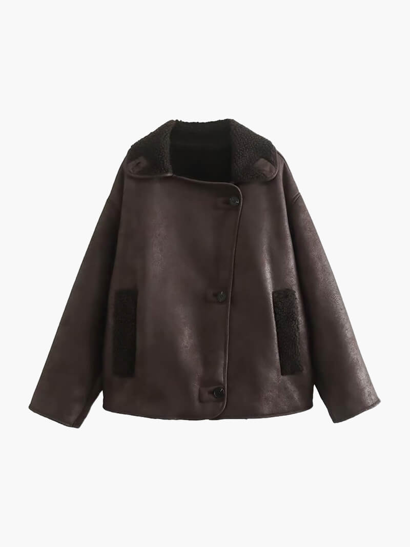 Katerina | Weekend Brown Faux Tailoring Jacket