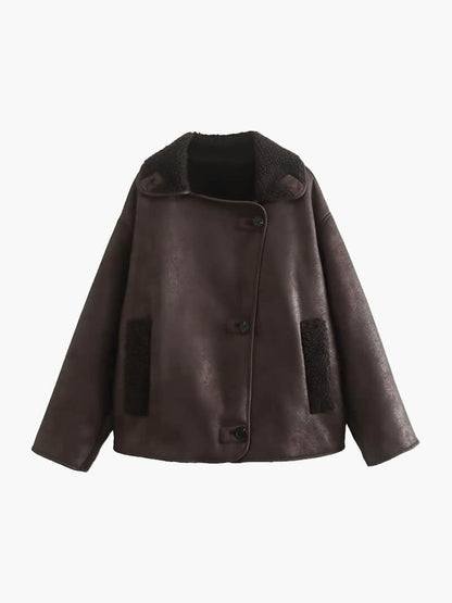 Katerina | Weekend Brown Faux Tailoring Jacket