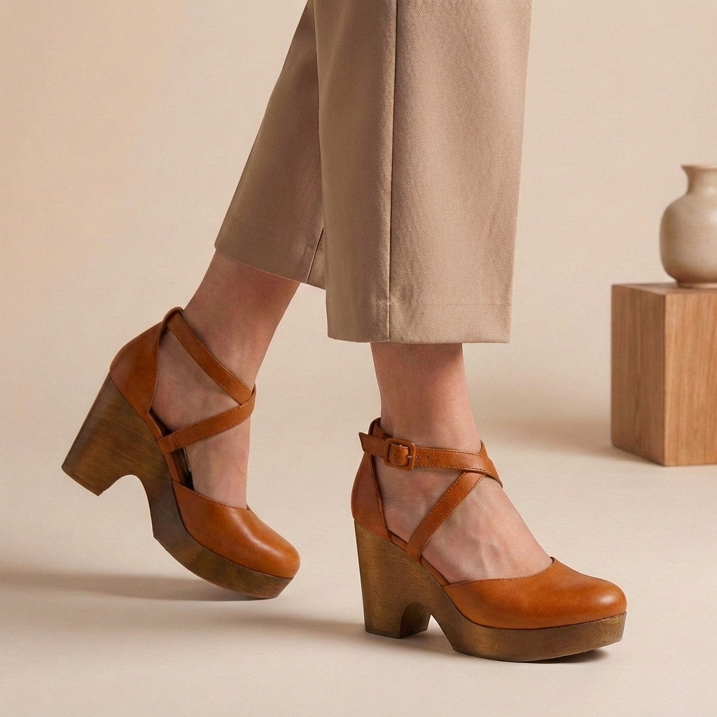 Camelia | Evening Platform Block Comfort Heel