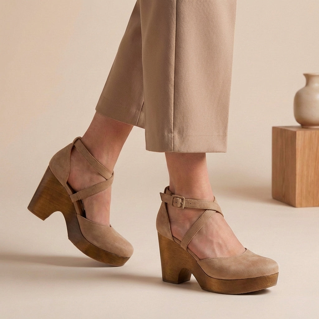 Camelia | Evening Platform Block Comfort Heel