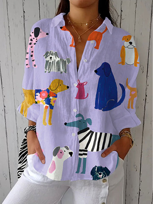 Antonina | Office-Ready Playful Dog Cut Blouse