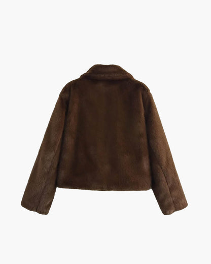 Florette | Transitional Plush Brown Tailoring Jacket