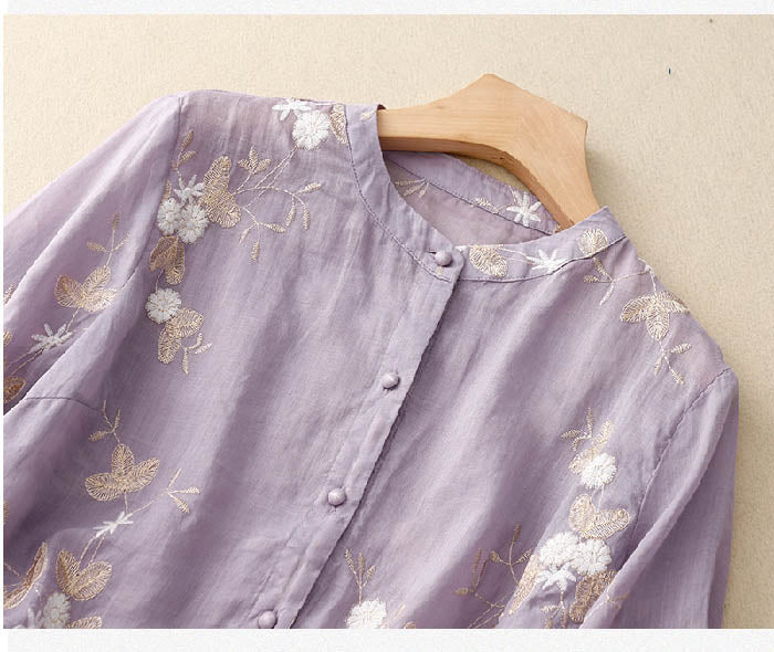 Pierangela | Polished Breathable Floral Fit Blouse