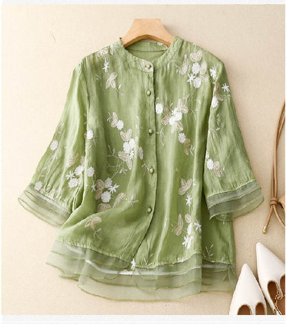 Pierangela | Polished Breathable Floral Fit Blouse